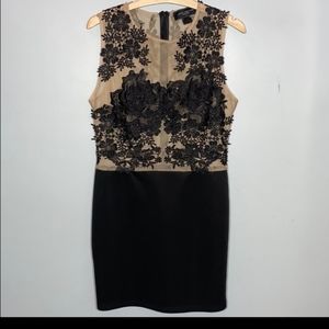 Akira Black Label Nude Sheer Floral Lace Applique Dress M